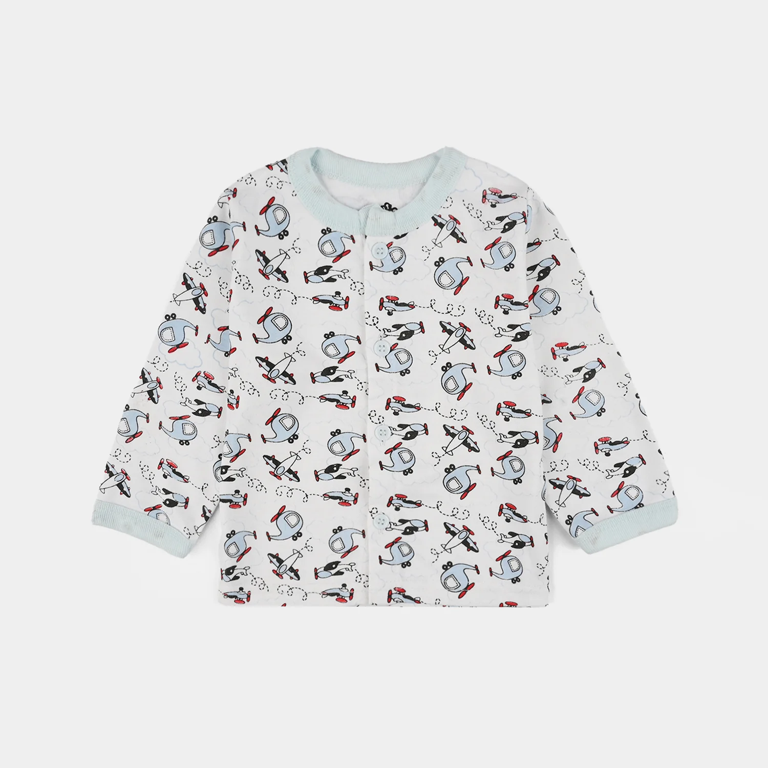 Infant Front Open Suit (Helicopter) - White/Grey - Image 2