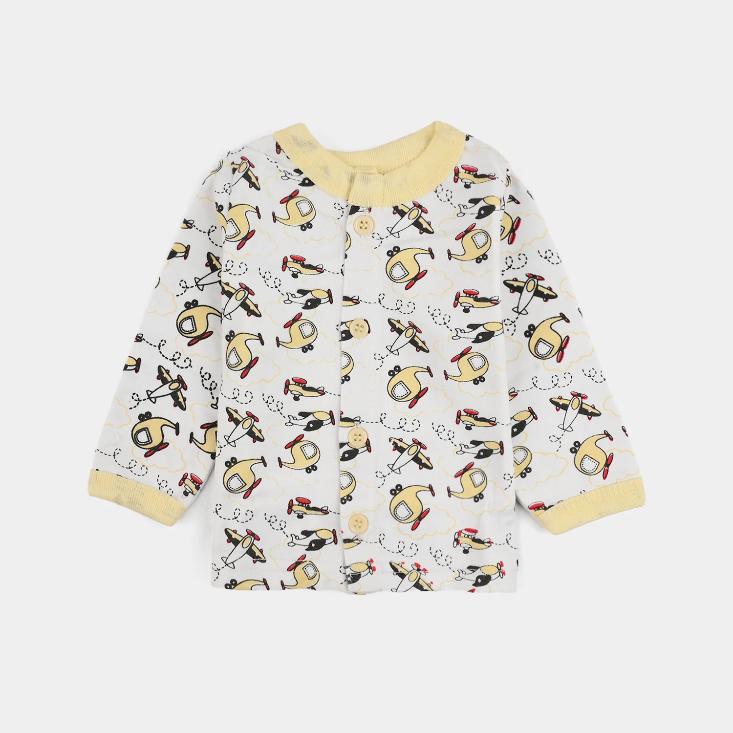 Infant Front Open Suit (Helicopter) - White/Yellow - Image 2