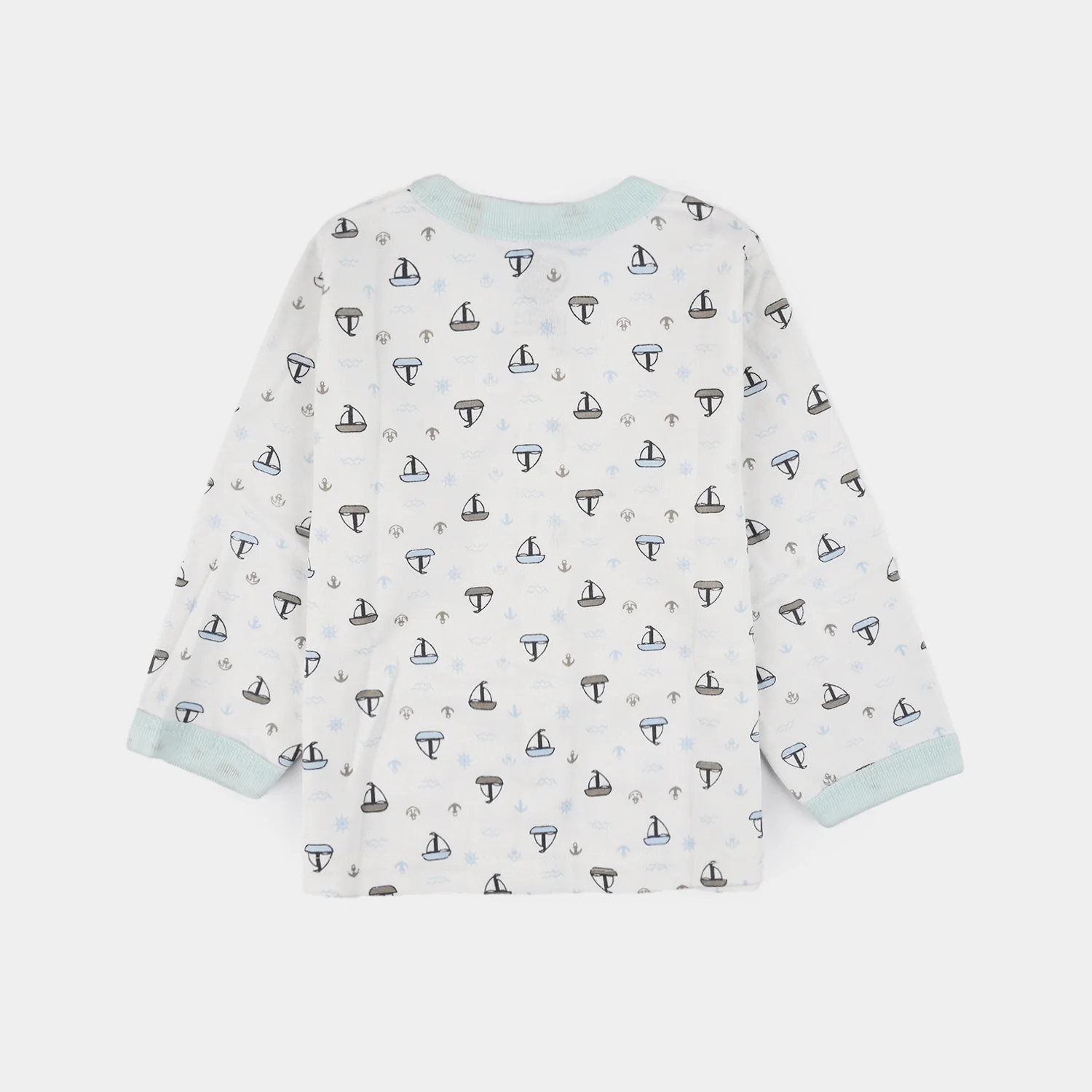 Infant Front Open Suit (Ship) - White/Blue - Image 3