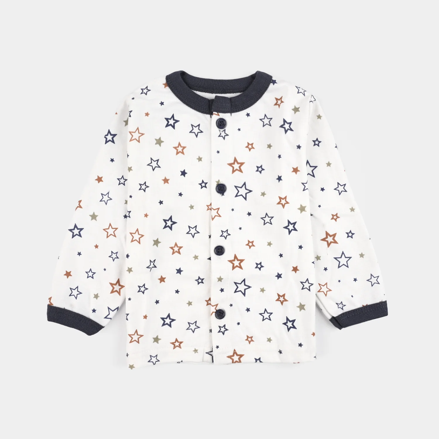 Infant Front Open Suit (Star) - White/Black - Image 2