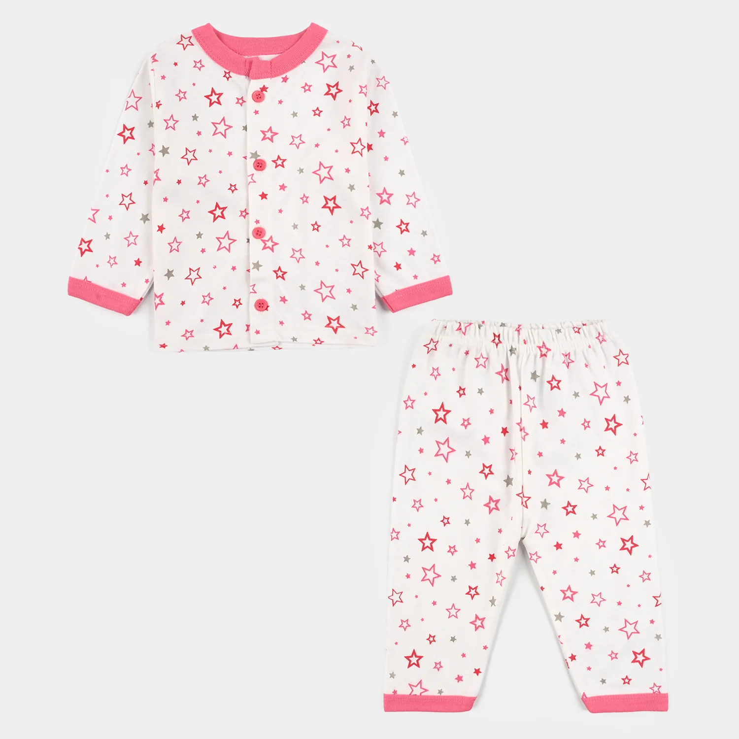 Infant Front Open Suit Star - Pink