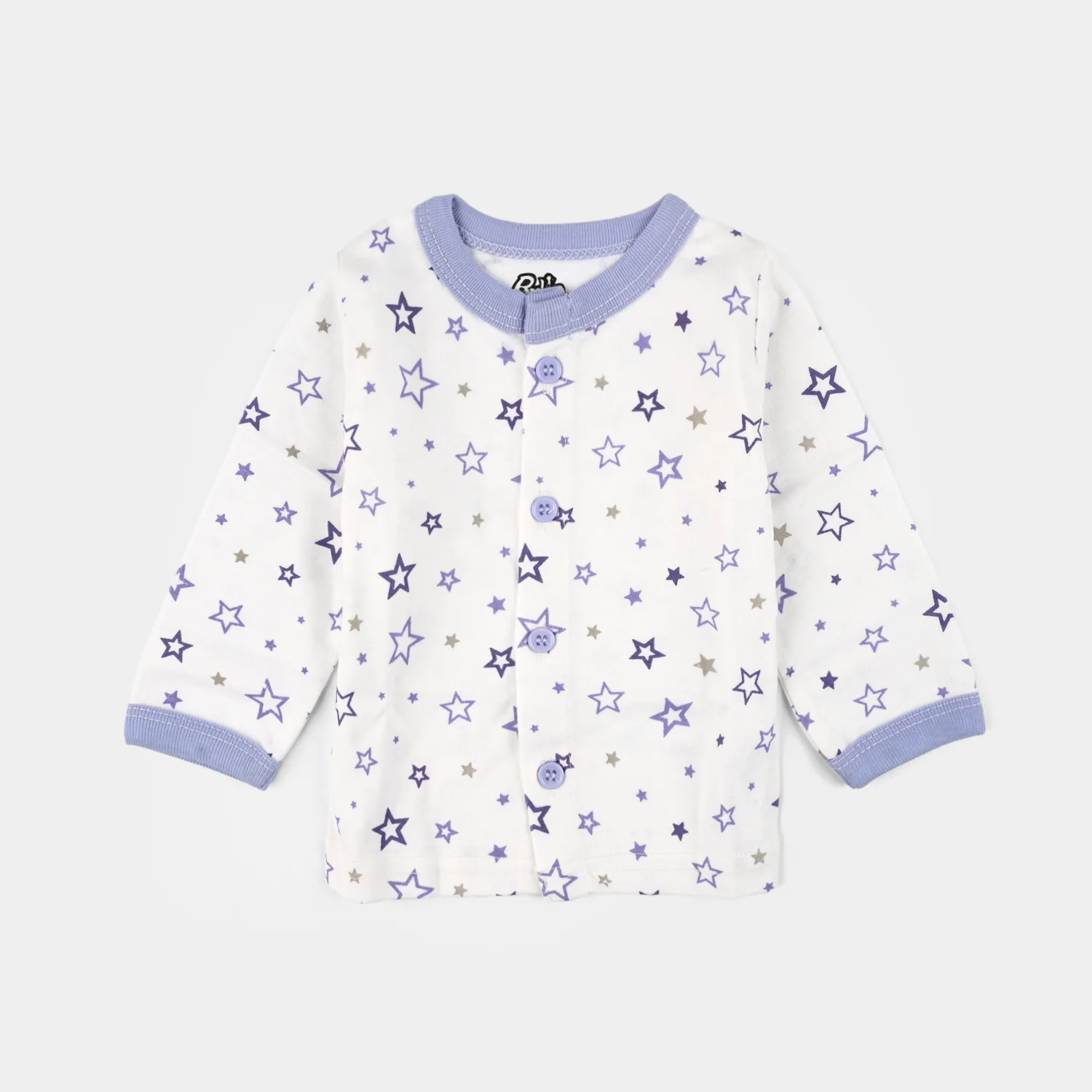 Infant Front Open Suit (Star) - White/Blue - Image 2