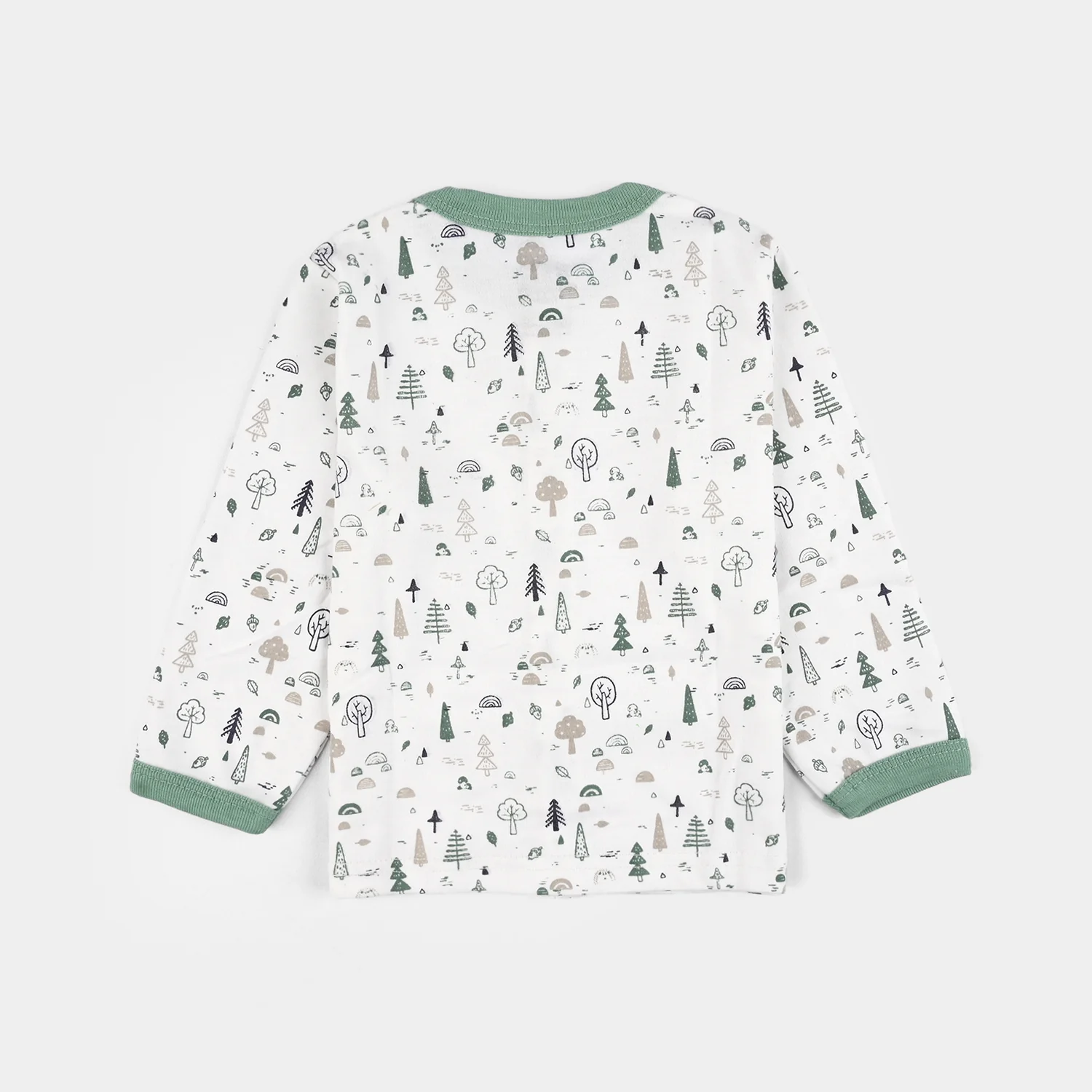 Infant Front Open Suit (Tree Dusty) - White/Turquoise - Image 3