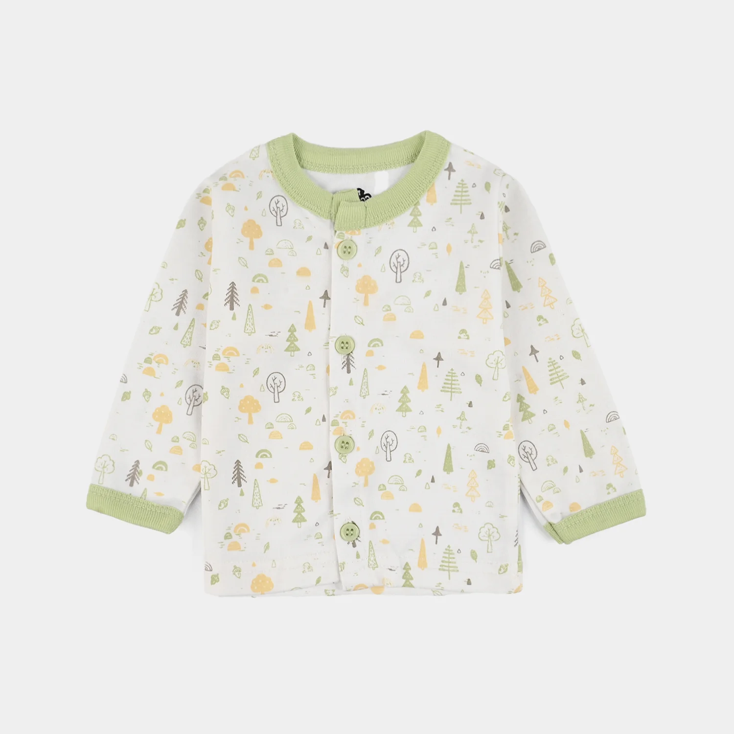 Infant Front Open Suit (Tree Misty) - White/Green - Image 2