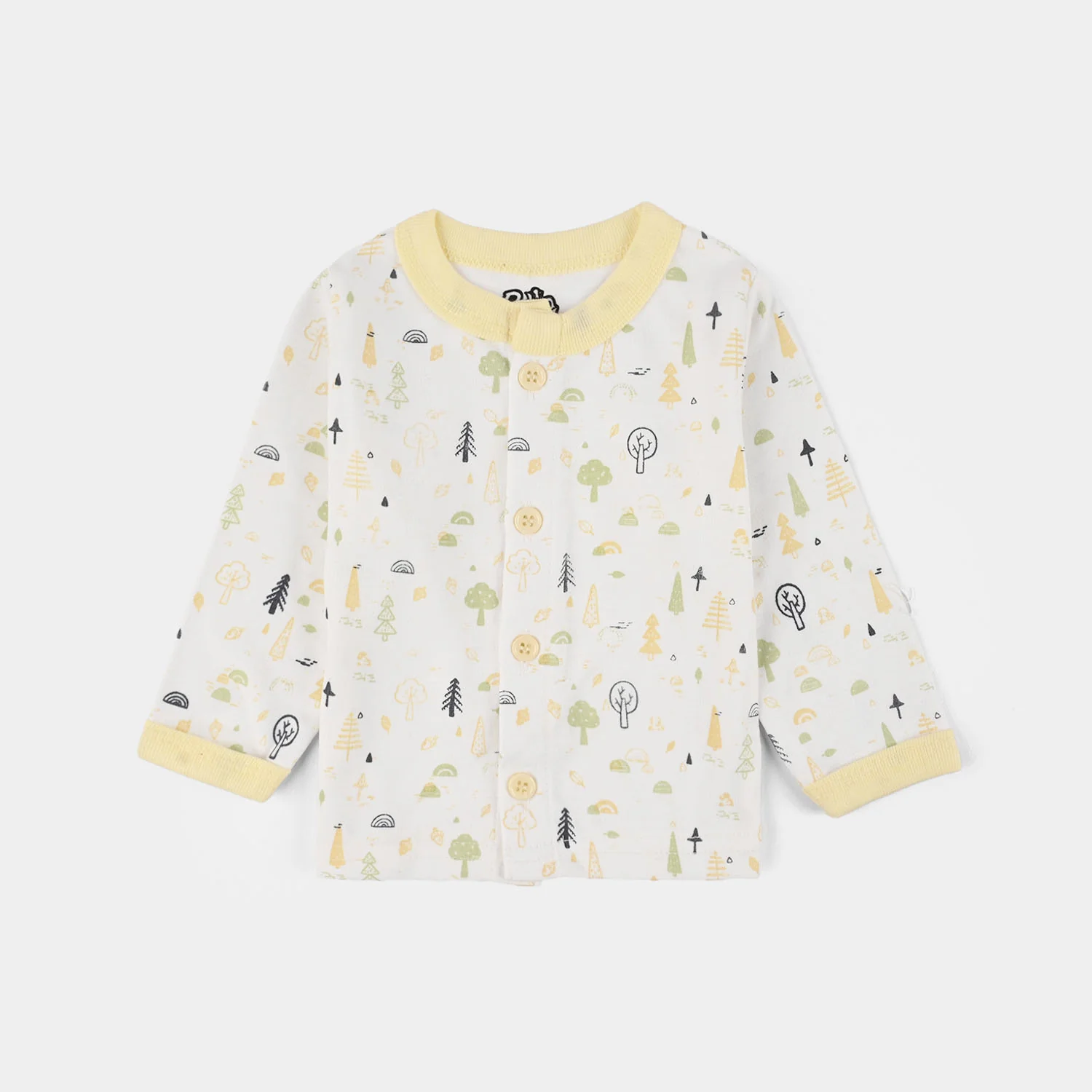 Infant Front Open Suit (Tree Vanilla Ice) - White/Yellow - Image 2