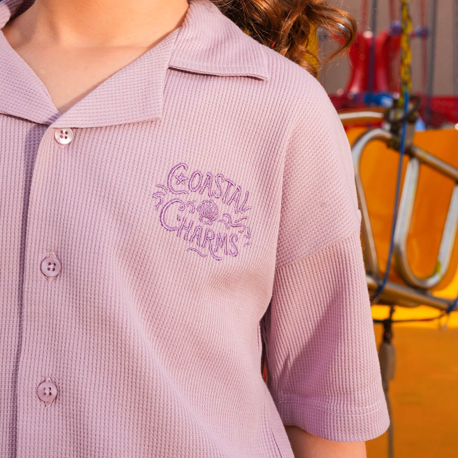 Girls Thermal Suit 2 Piece (Coastal Charms) - Purple - Image 2
