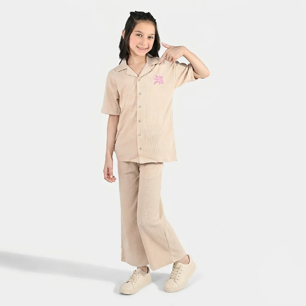 Girls Thermal Suit 2 Piece (Its A Great Time) - Brown - Image 3