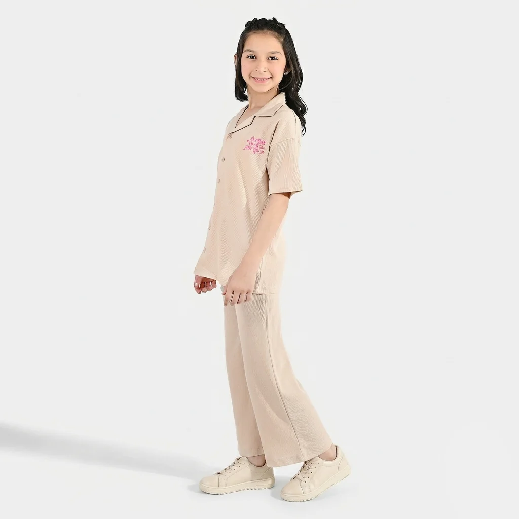 Girls Thermal Suit 2 Piece (Its A Great Time) - Brown - Image 4