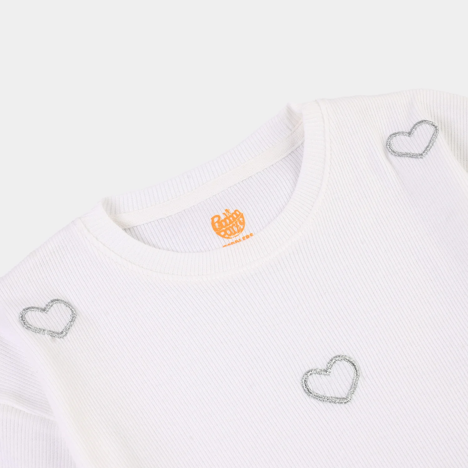 Girls 2x1 Rib T-Shirt H/S All Hearts-Off.White - Image 2