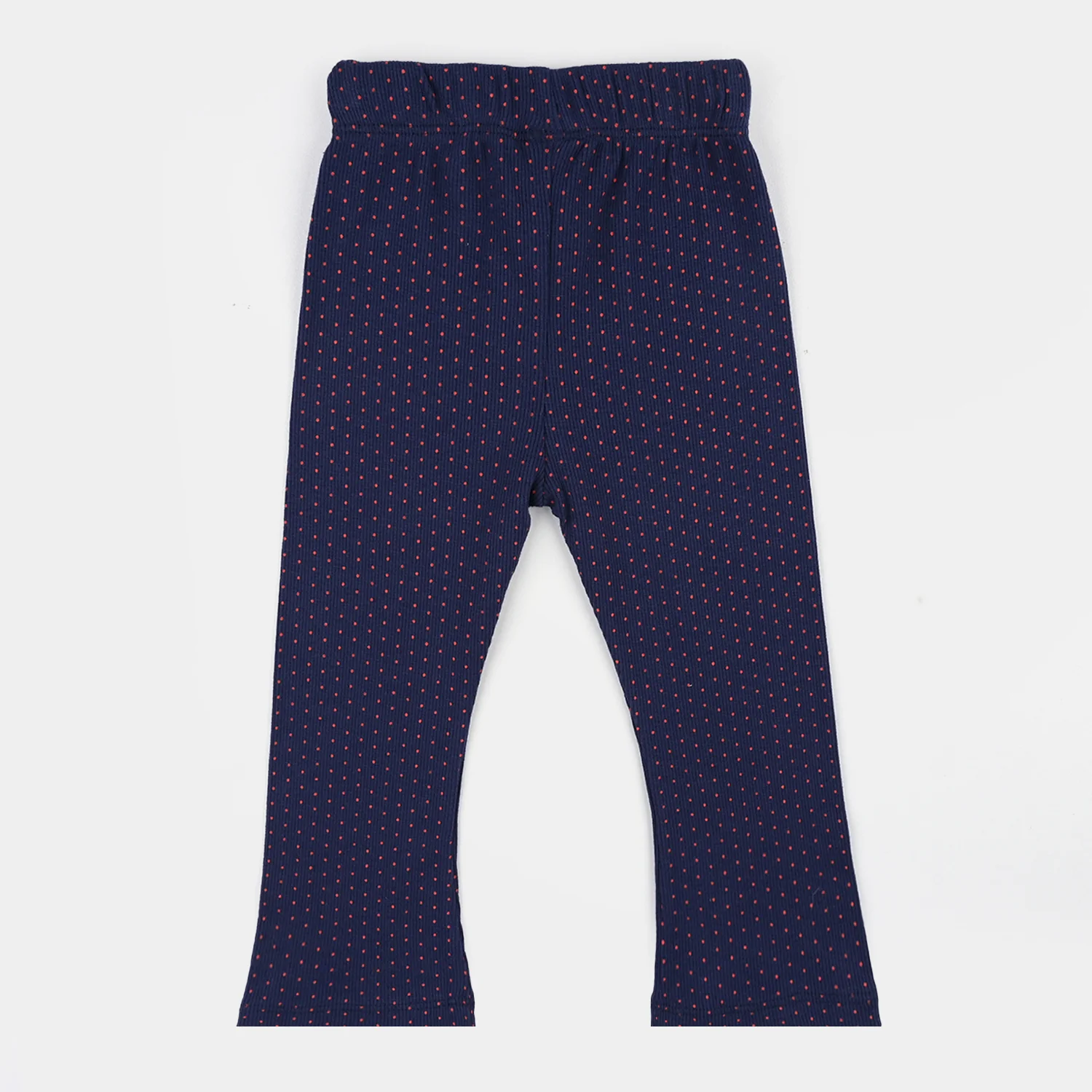 Girls 2x1 Rib Tight Polka-Navy Blue - Image 3