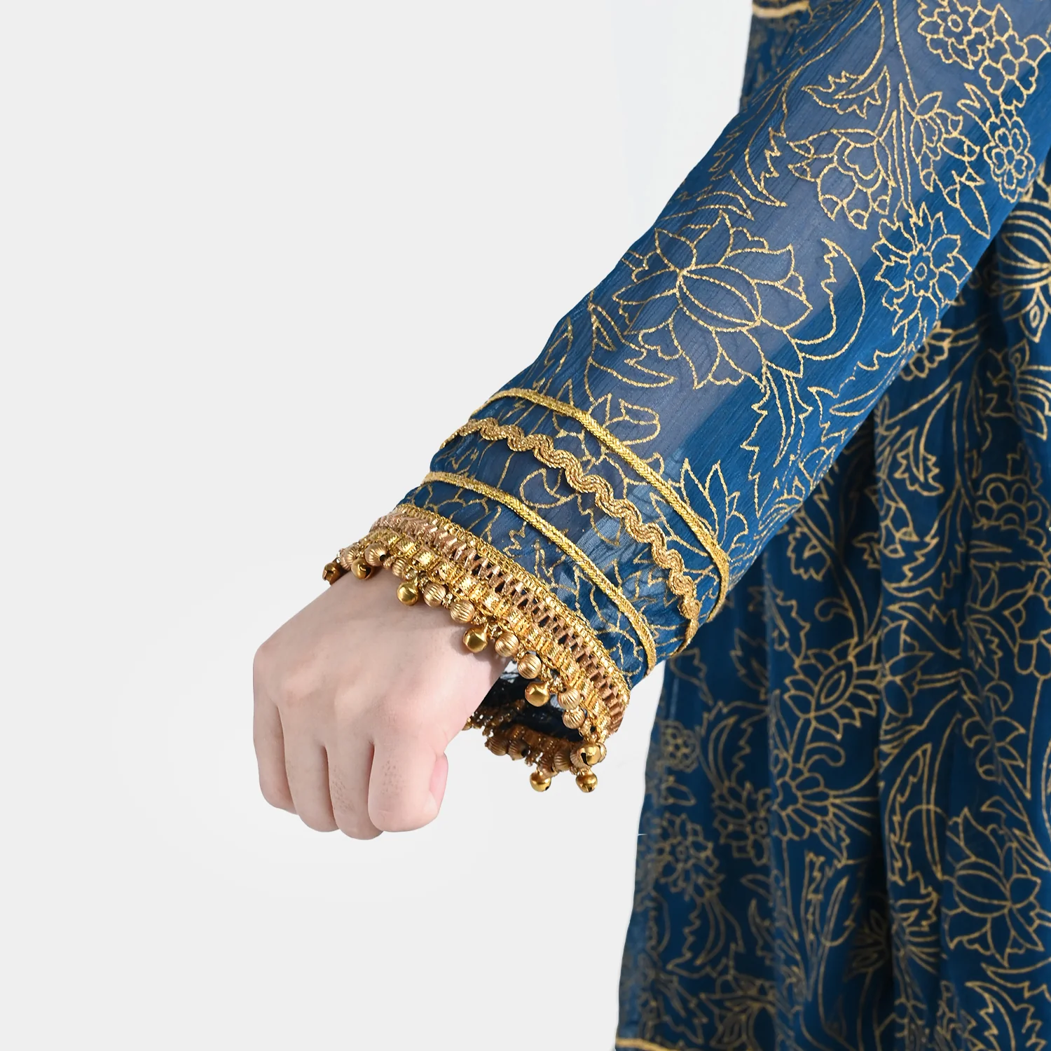 Girls Chiffon 3Pcs (Zarmeena) – Teal Green - Image 5