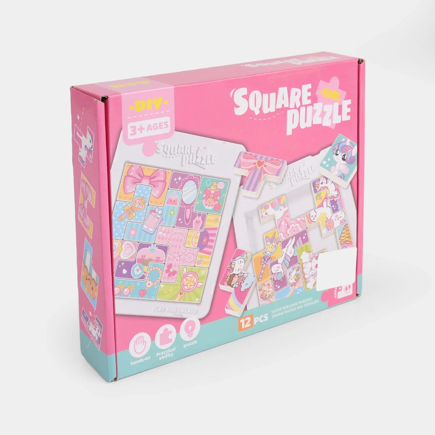 Square Puzzle – 12 Pcs DIY Educational Toy - Image 3