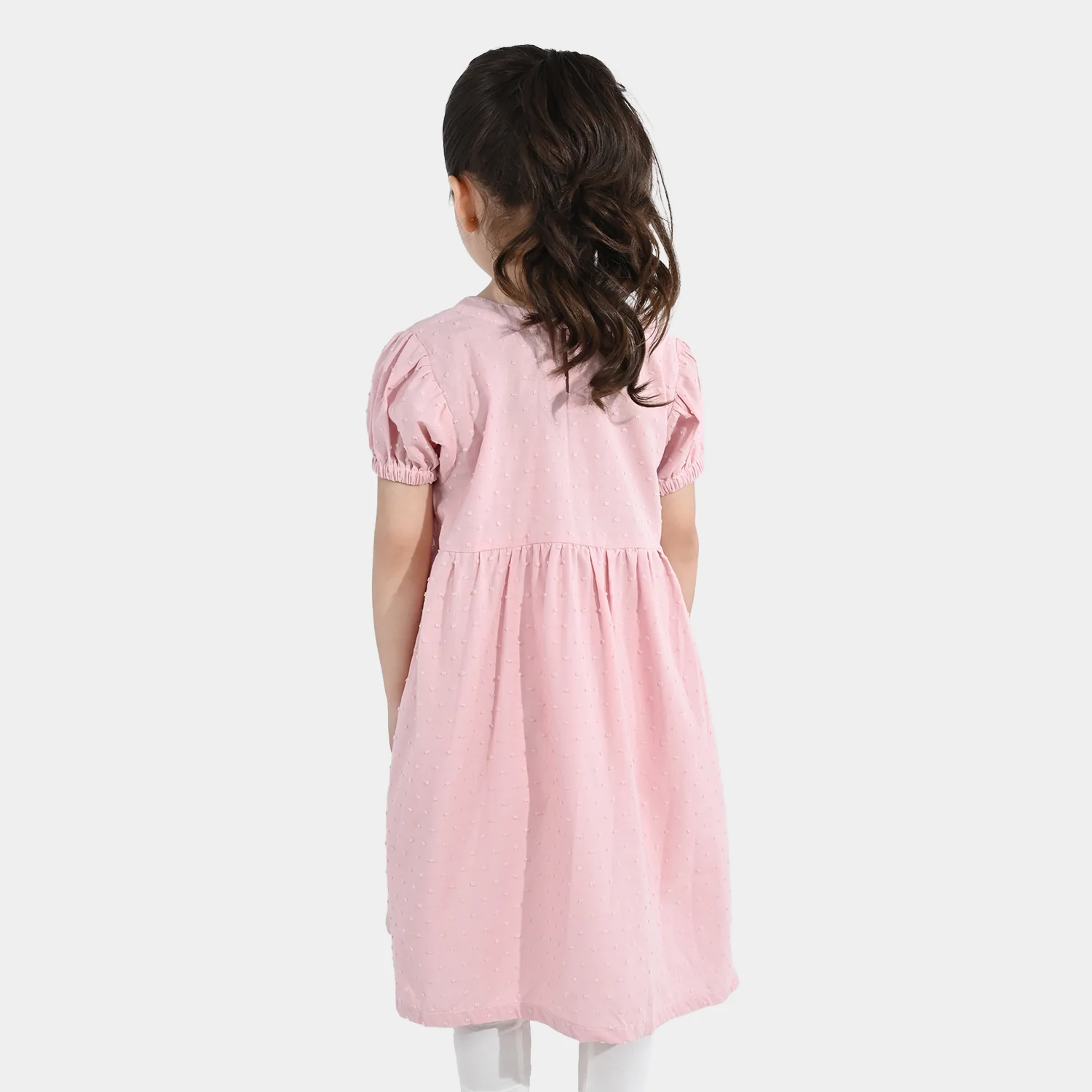 Girls Brochia Casual Frock (Star) - Pink - Image 4