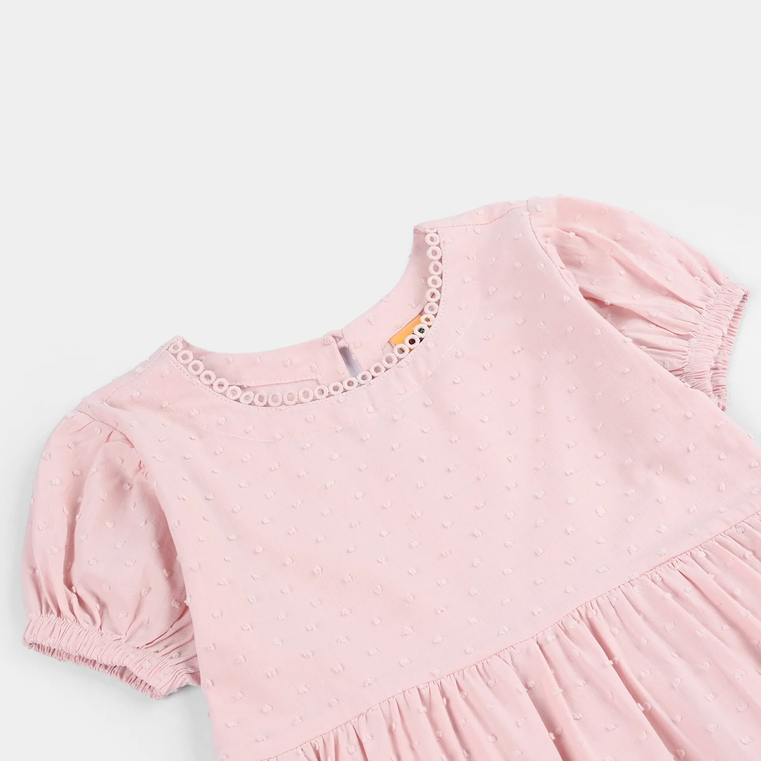 Girls Brochia Casual Frock (Star) - Pink - Image 6
