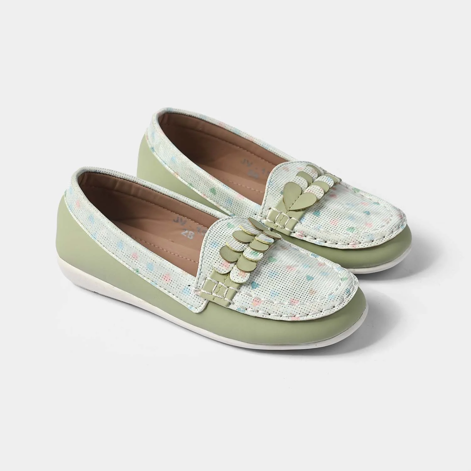 Girls Casual Loafers JV-15 – Sea Green - Image 3