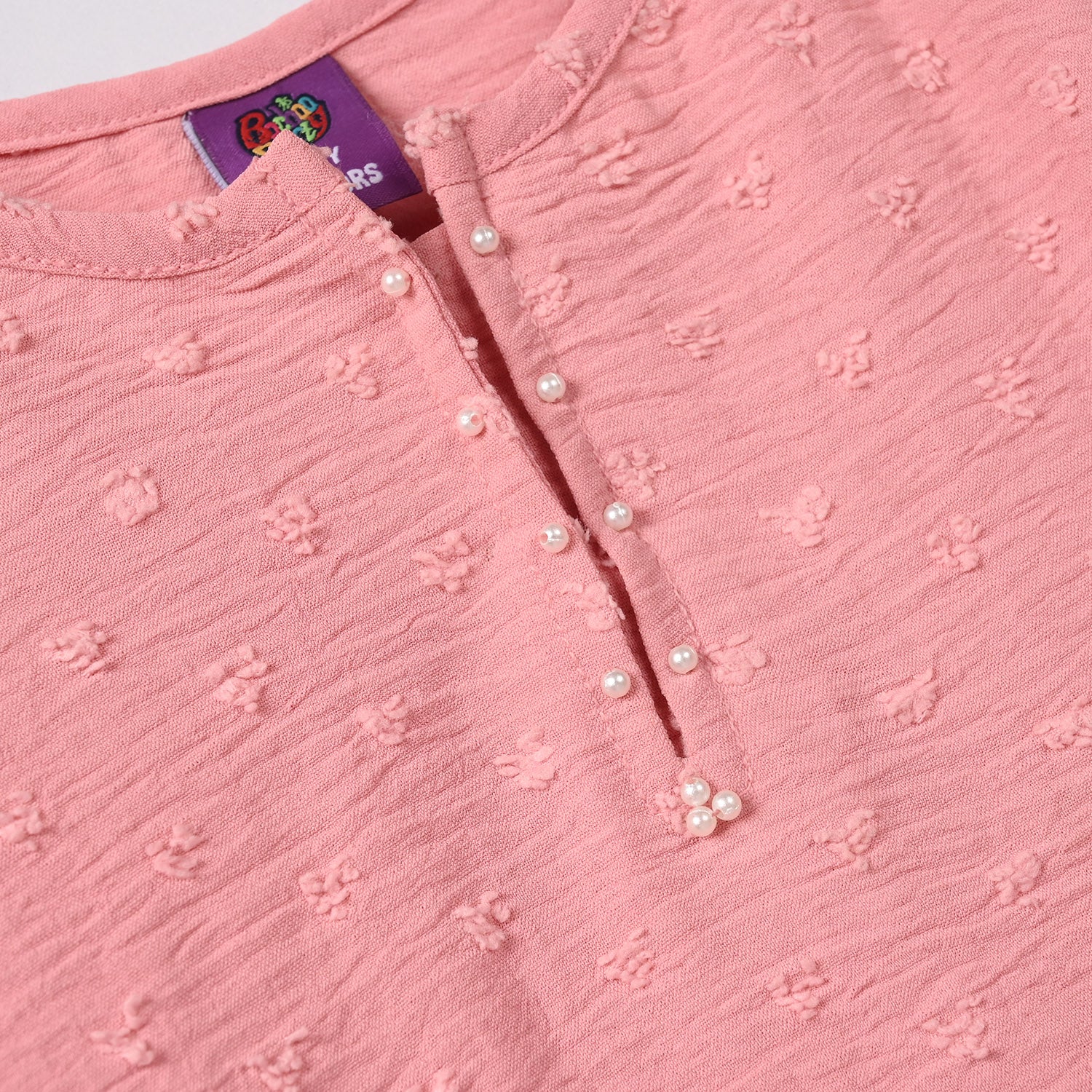 Girls Cotton Casual Top Brochia – Pink - Image 5