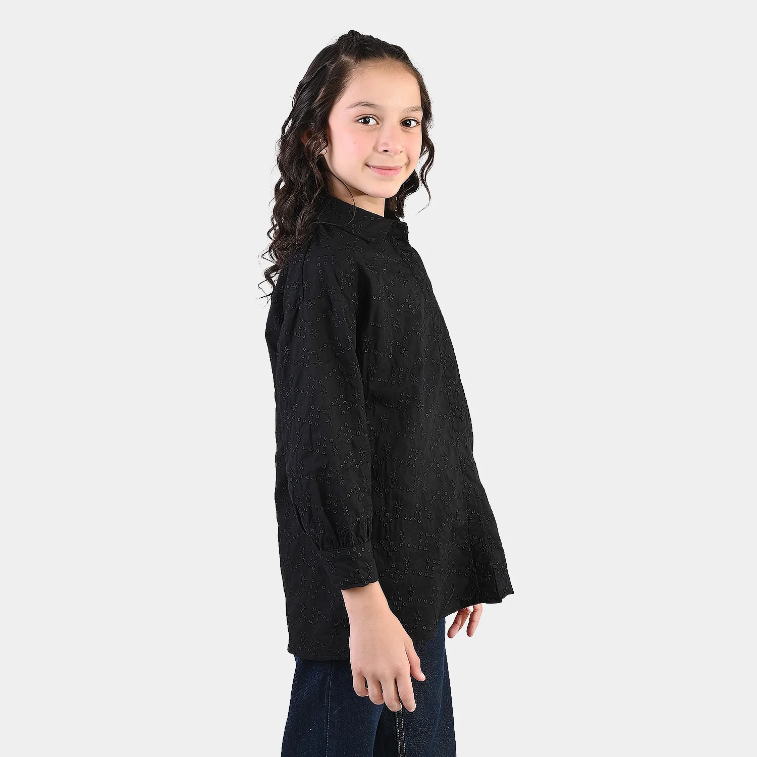 Girls Chicken Kari Embroidered Top (Bear) - Black - Image 4