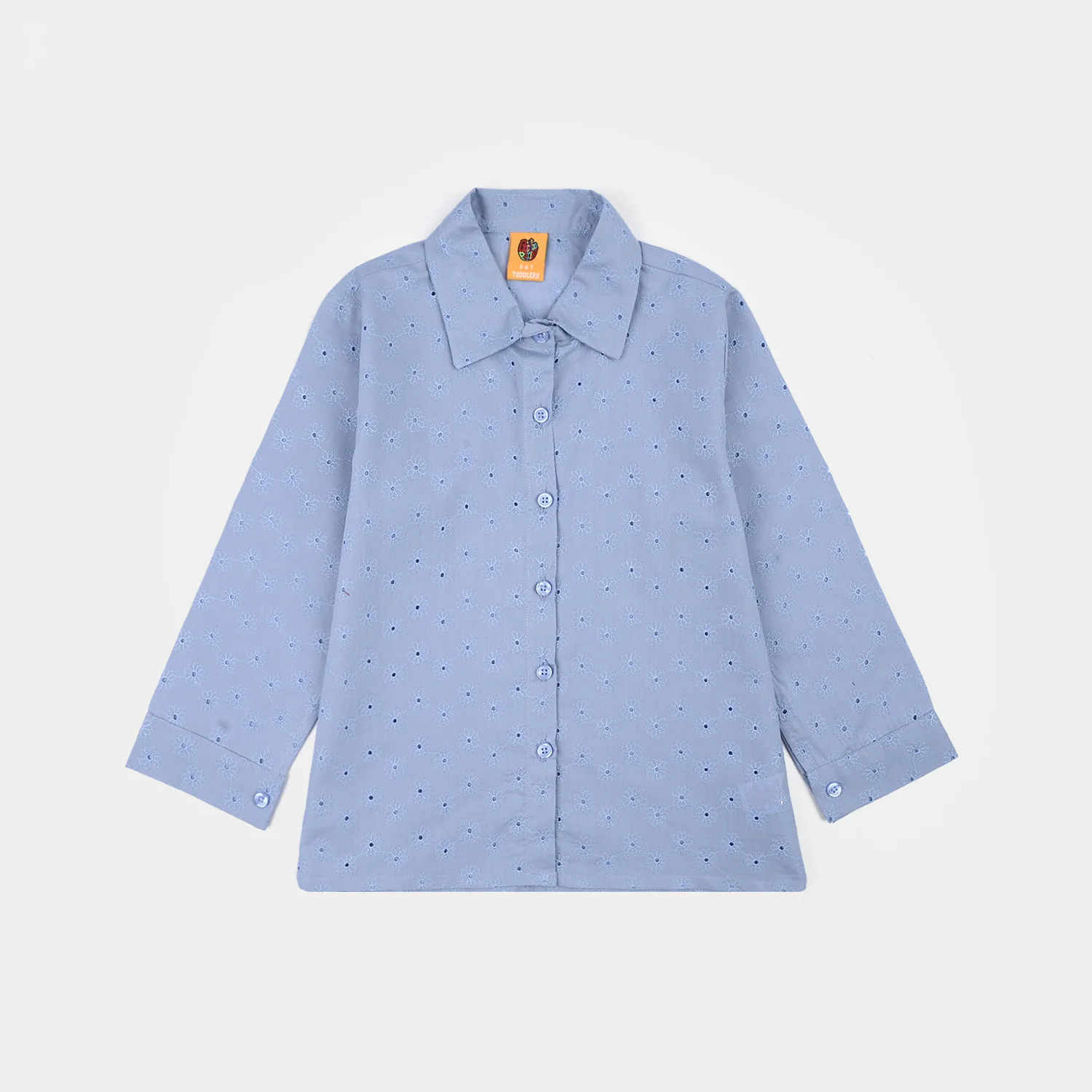 Girls Chicken Kari Emb Top Funky-Blue