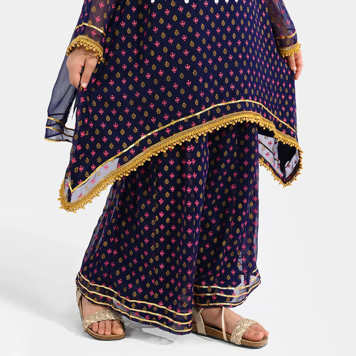 Girls Chiffon Suit (3 Piece) - Purple - Image 4