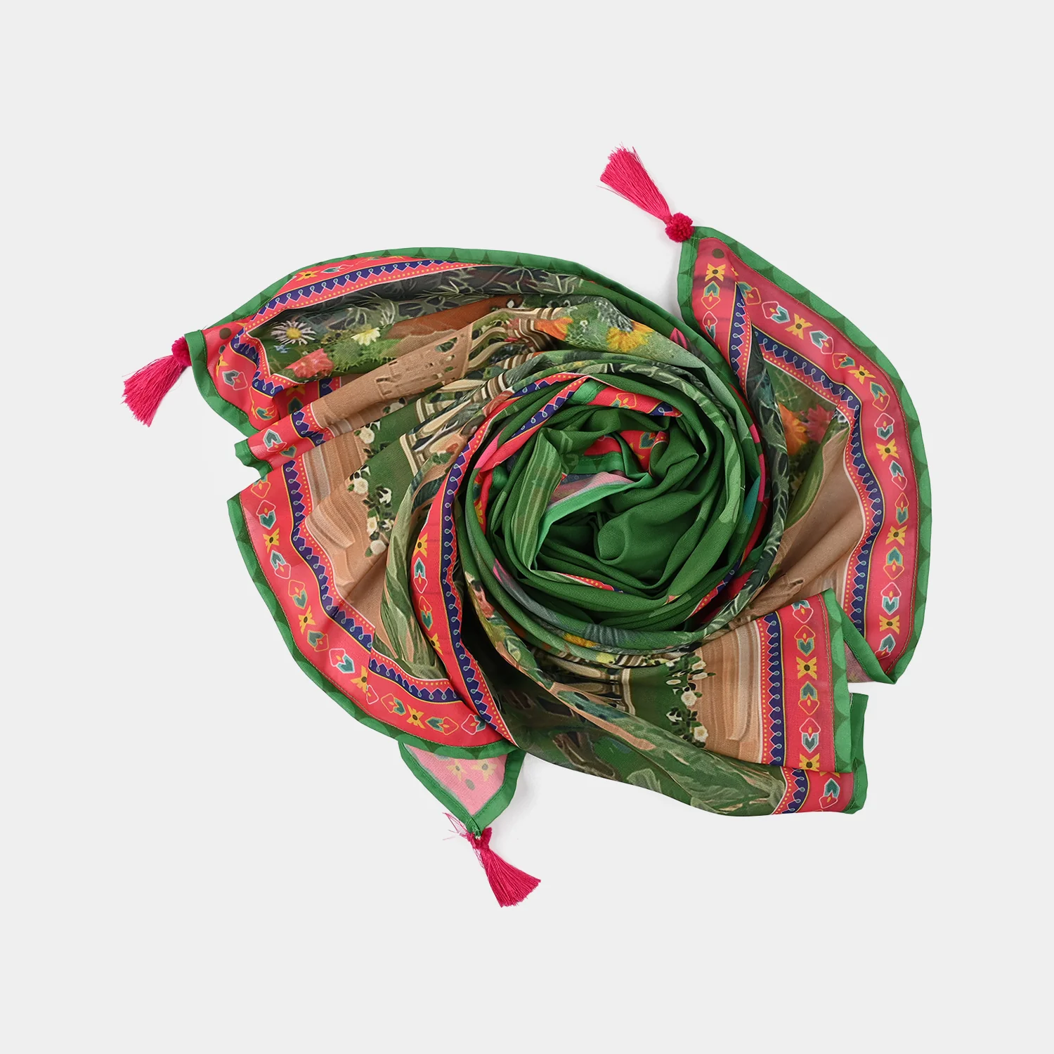 Girls Mera Pakistan Chiffon Dupatta – Green - Image 2