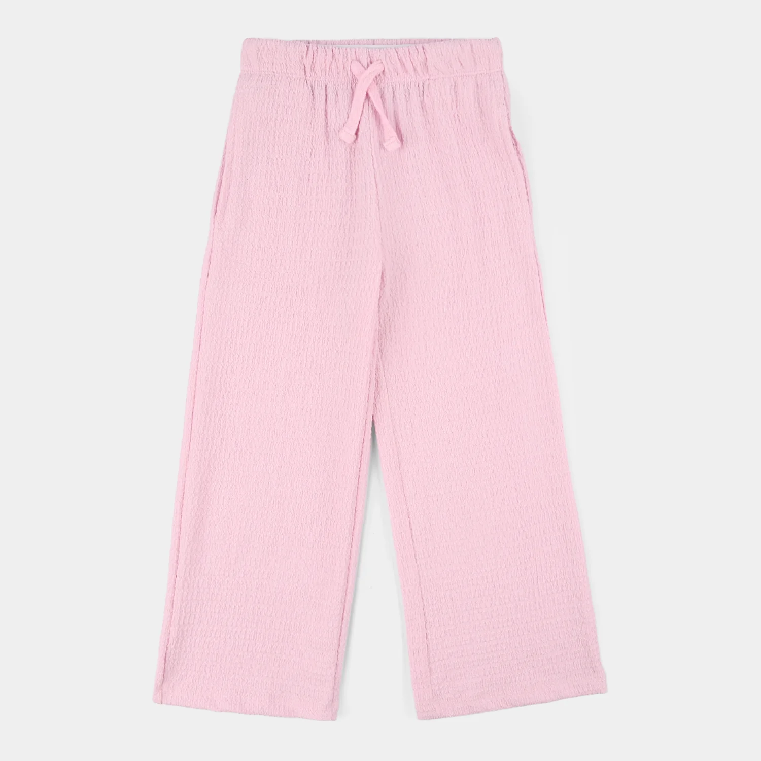 Girls Poly Crinkle Suit (Floral Collar) - Pink - Image 5