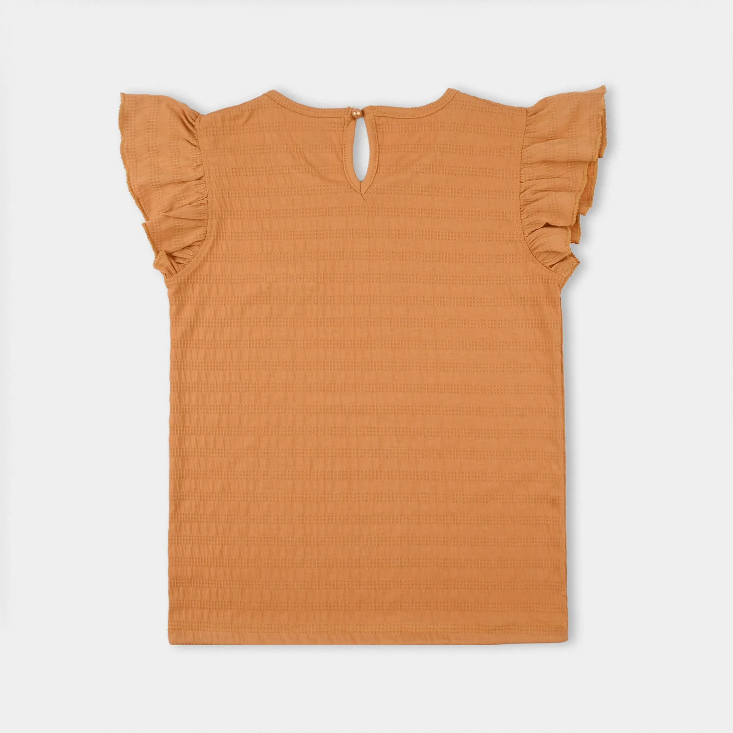 Girls Yarn Dyed T-Shirt (Daisy Bouquet) – Brown - Image 4