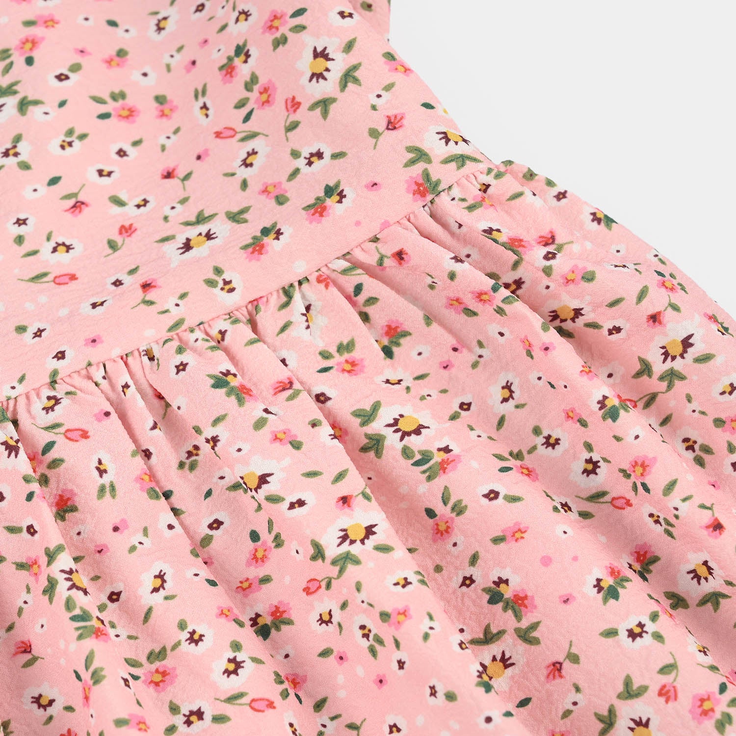 Girls Cotton Casual Frock (Peach Punch) - Pink - Image 7