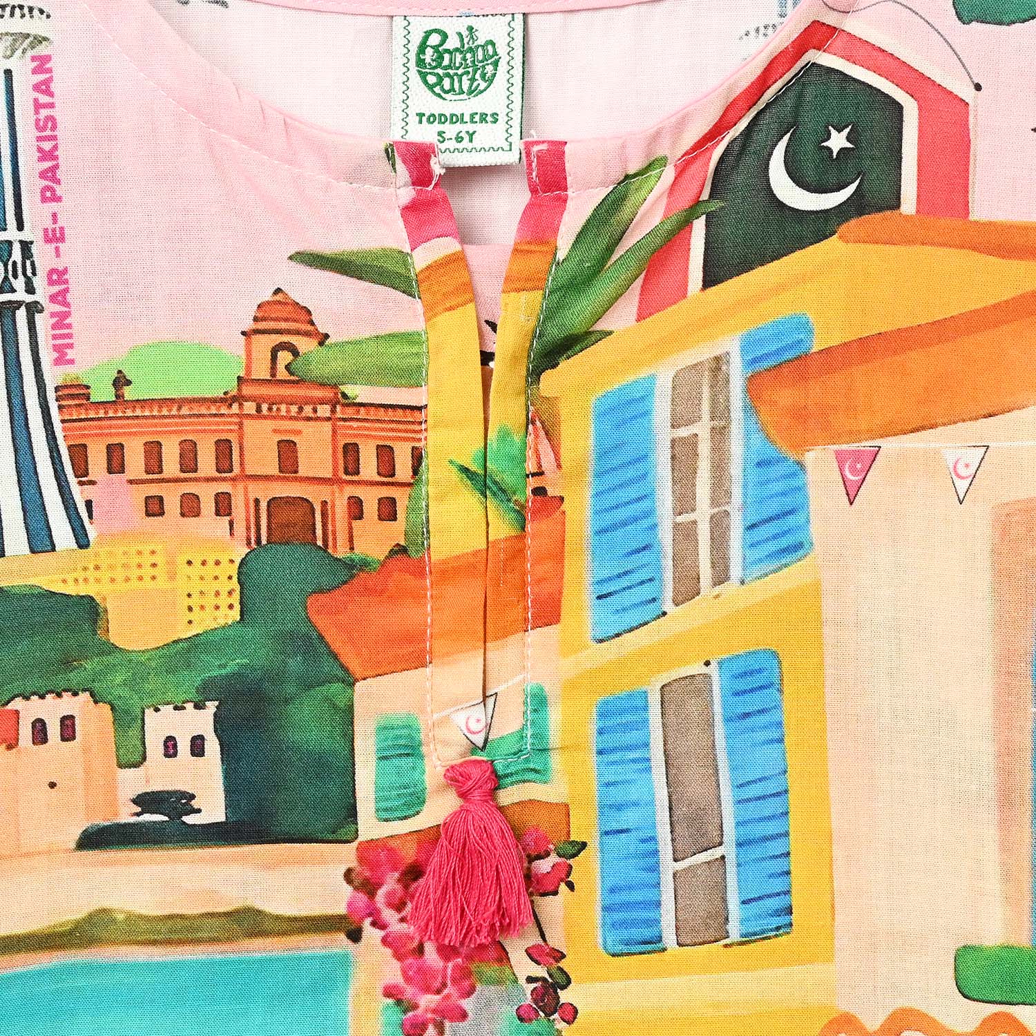 Girls Cotton Casual Top Pakistan Monument-Multi - Image 3