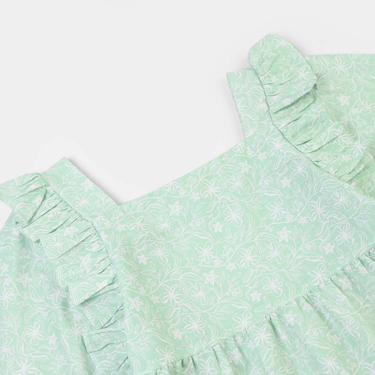 Girls Cotton Co-Ord Set Botanic-GREEN - Image 3