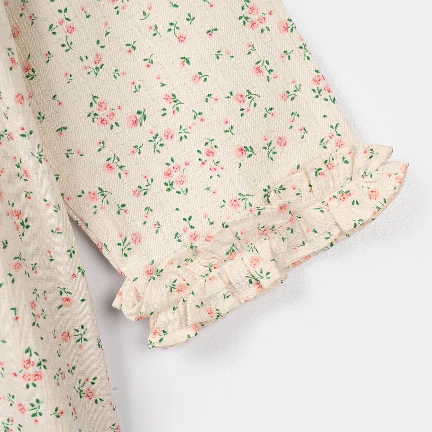 Girls Cotton Co-Ord Set (Midnight Flower) – Off White - Image 5