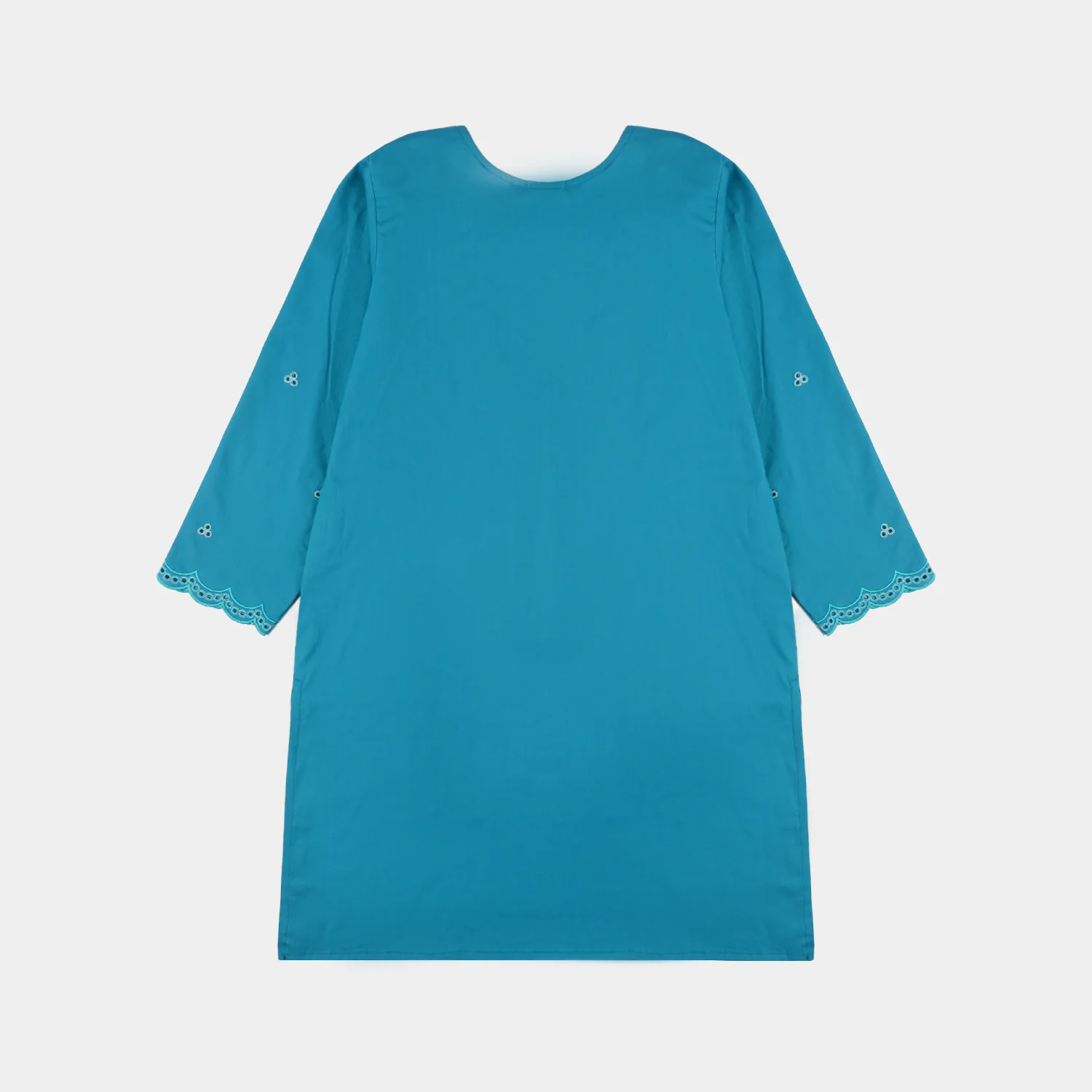 Girls Cotton Embroidery 2Pcs (Safa) - Turquoise - Image 6