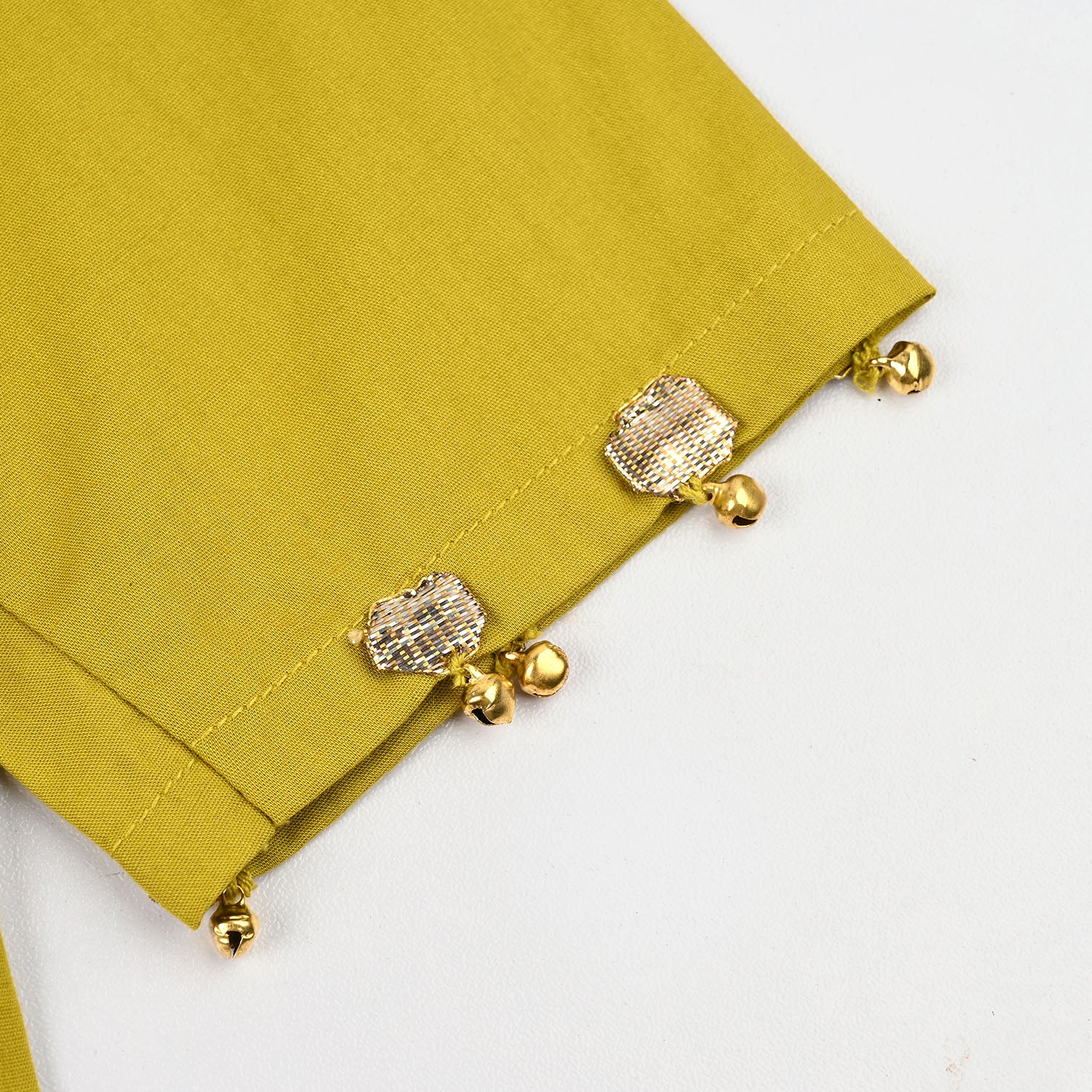 Girls Cotton Emb 2Piece Sada Bahar- Olive Green - Image 4