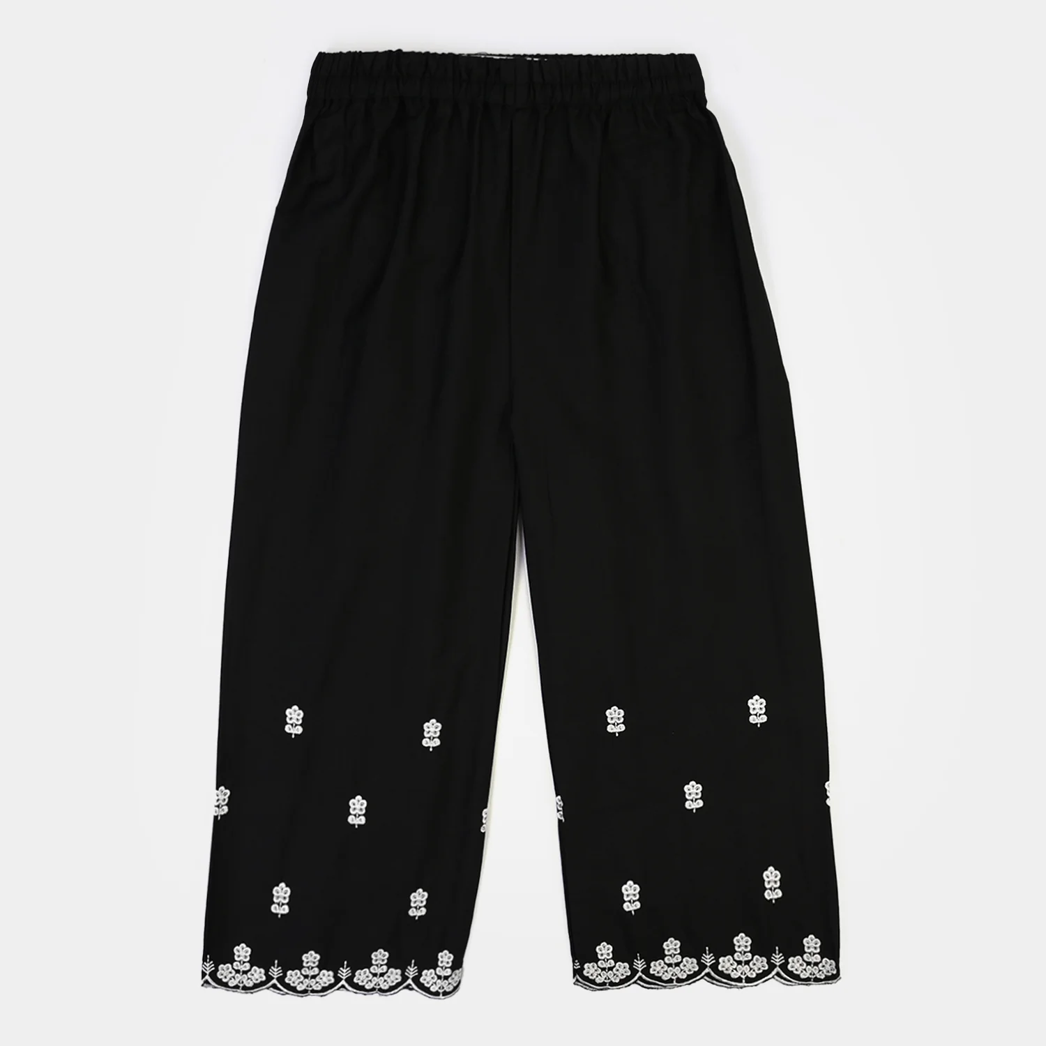 Girls Cotton Emb Culotte -BLACK - Image 4
