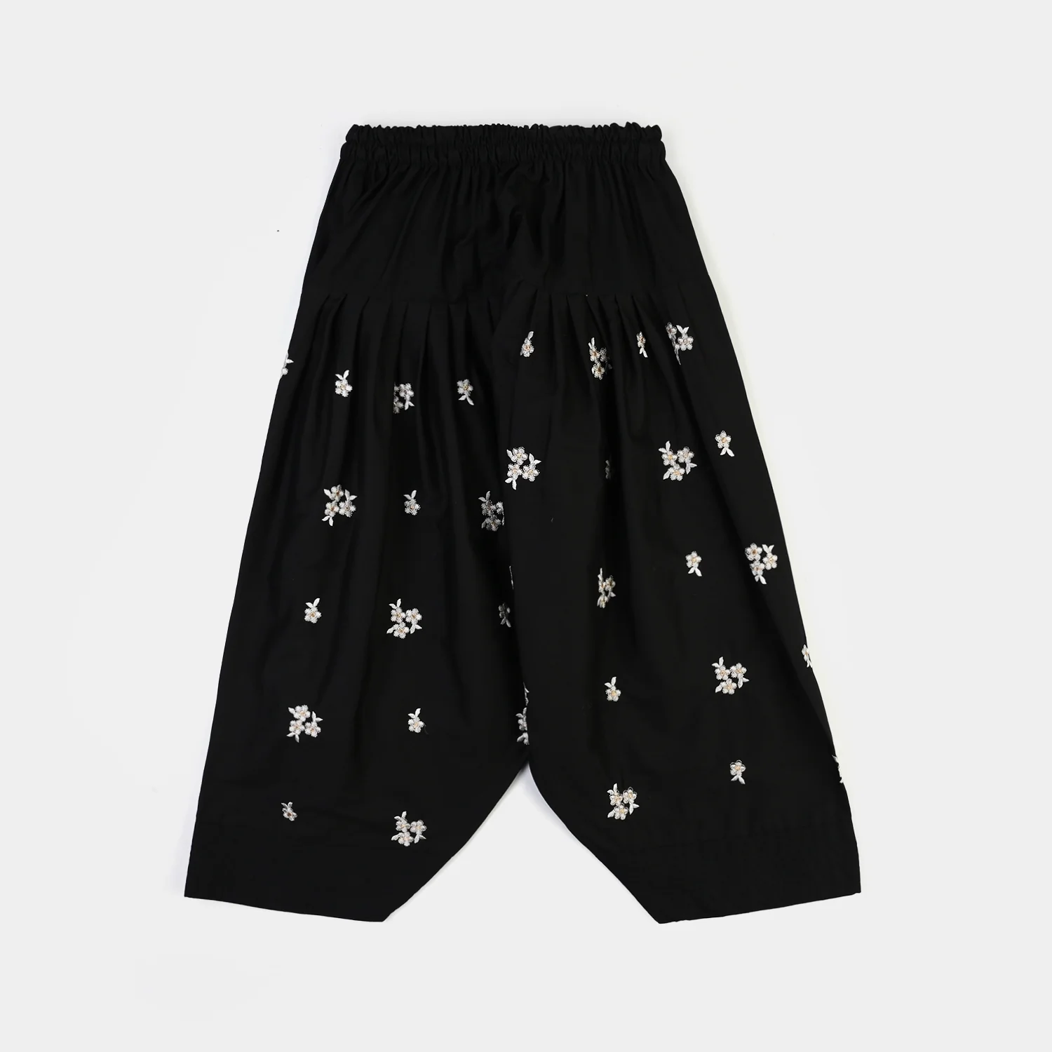Girls Cotton Emb Farshi Shalwar-Black