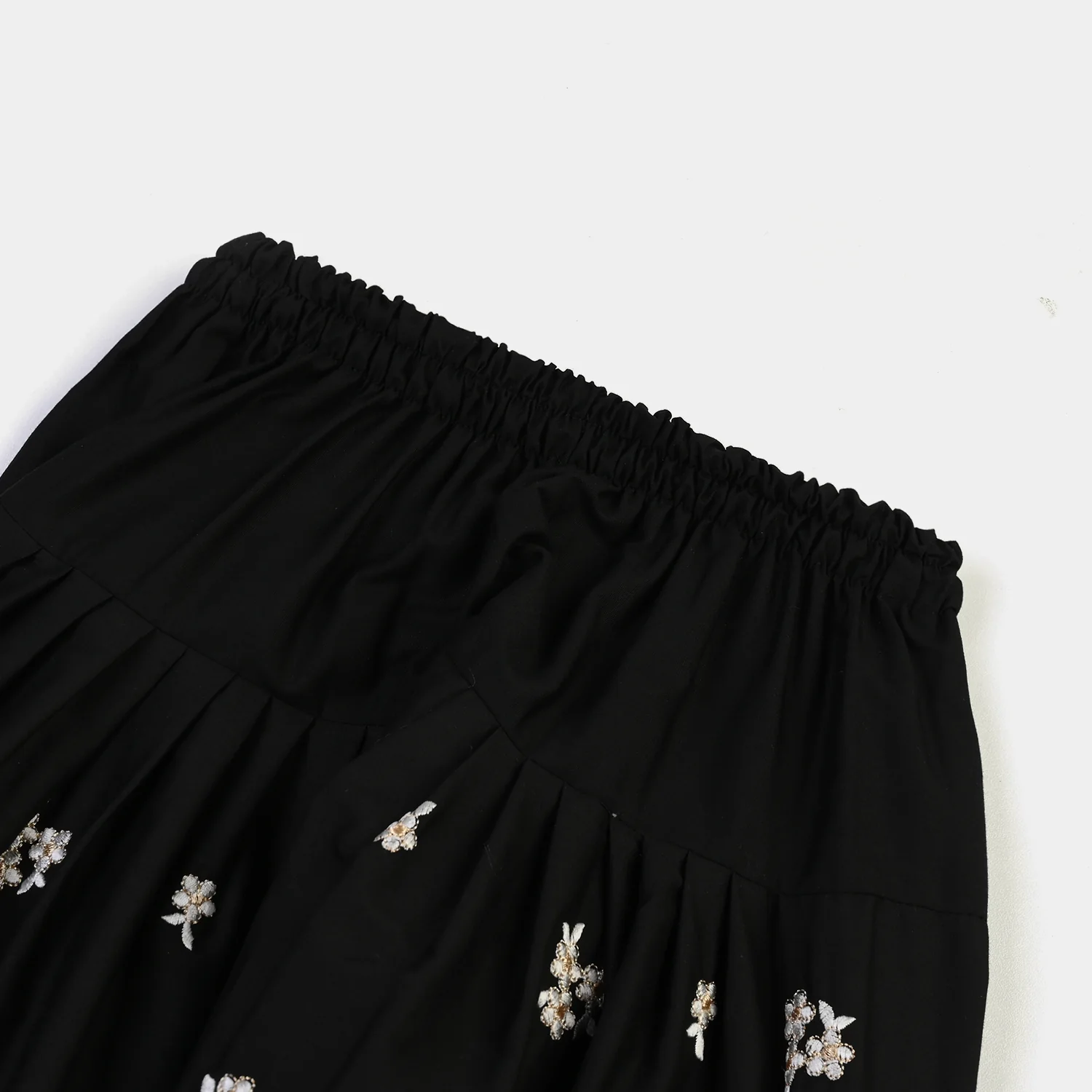 Girls Cotton Emb Farshi Shalwar-Black - Image 2