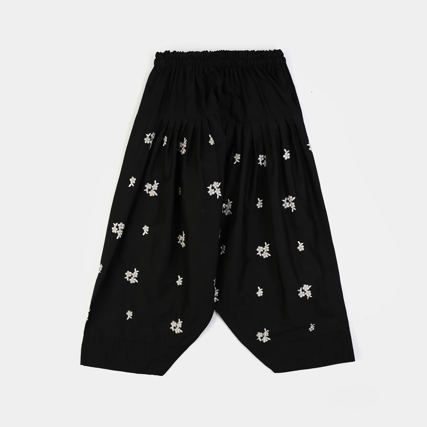 Girls Cotton Emb Farshi Shalwar-Black - Image 4