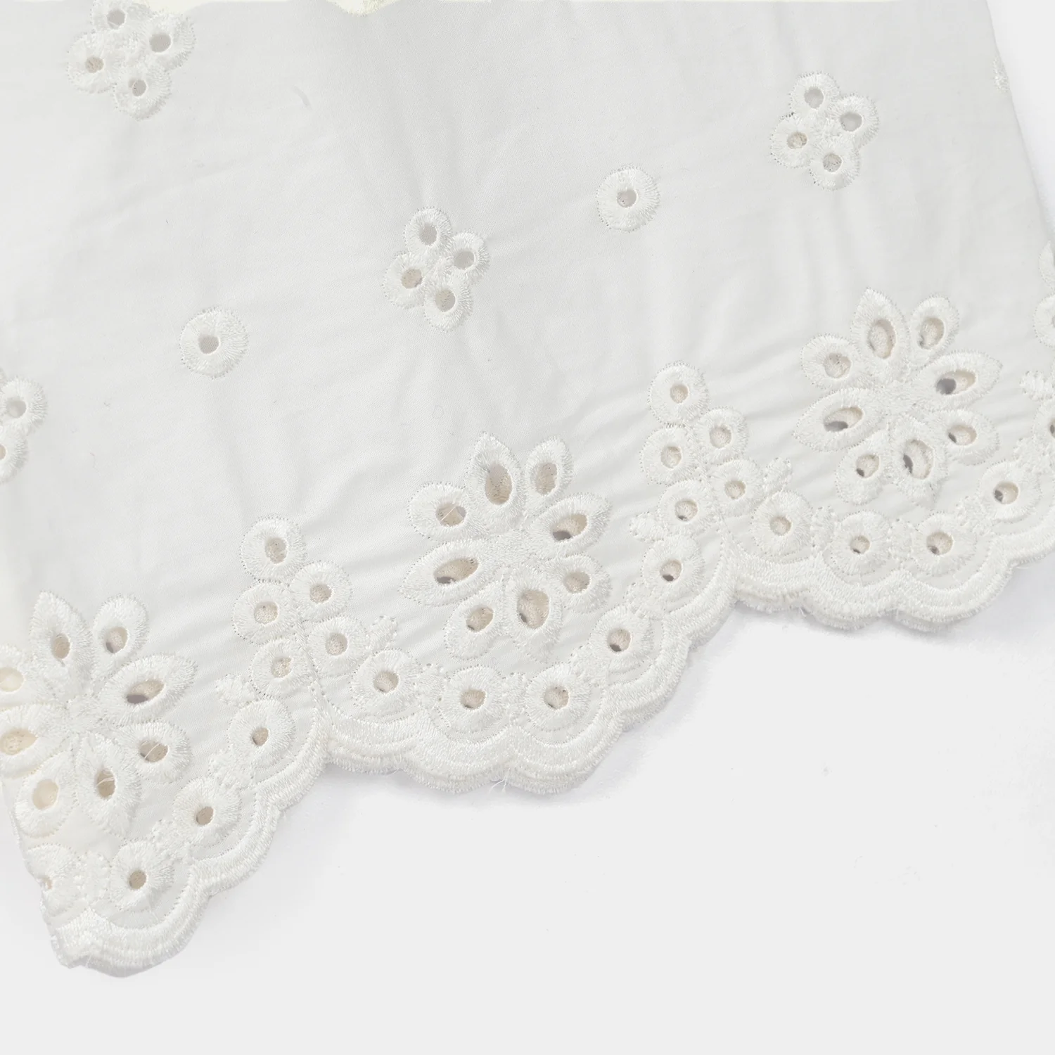 Girls Cotton Embroidered Pants Floral - White - Image 4