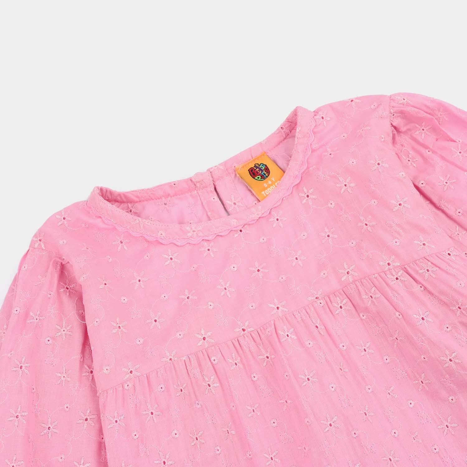 Girls Cotton Emb Top Daffodils-Lilac - Image 8