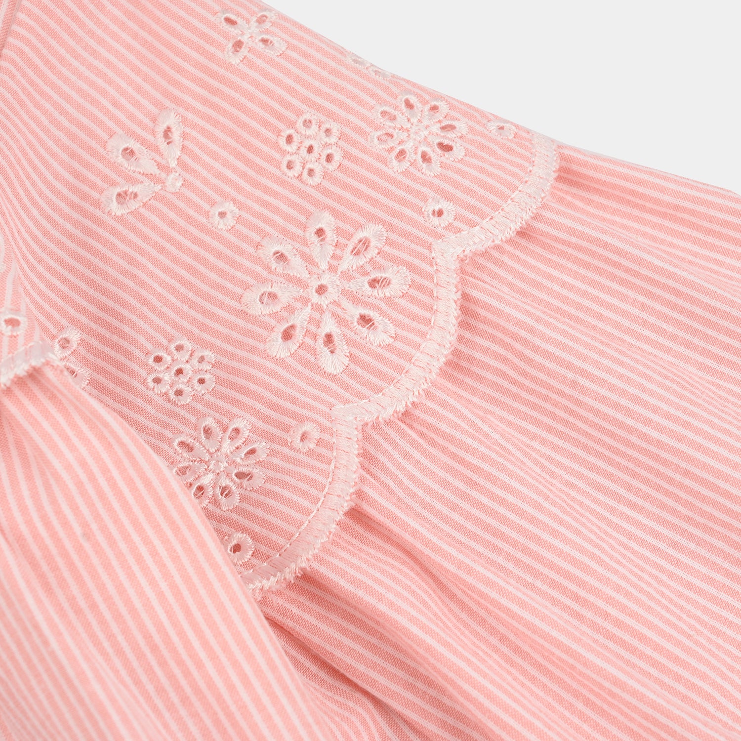Girls Cotton Emb Top Lake-Peach - Image 3