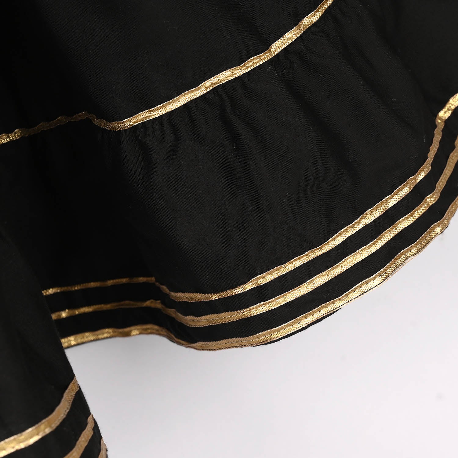 Girls Cotton Gharara (Layered) - Black - Image 2
