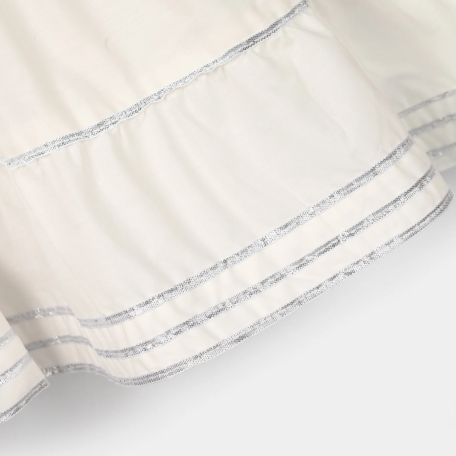 Girls Cotton Gharara (Layered) - White - Image 2