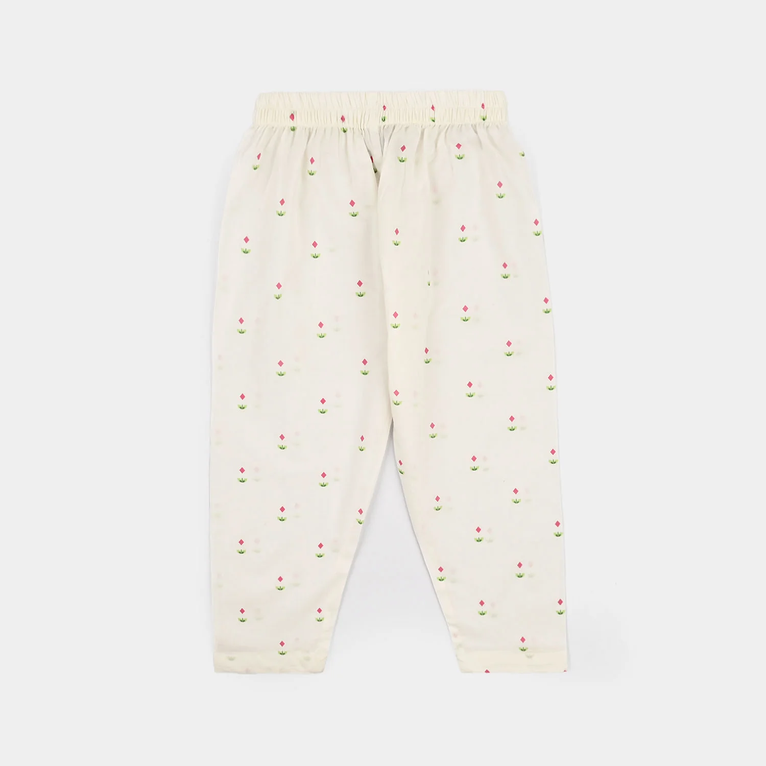 Girls Cotton Ind 2Pcs Sitara-White - Image 5