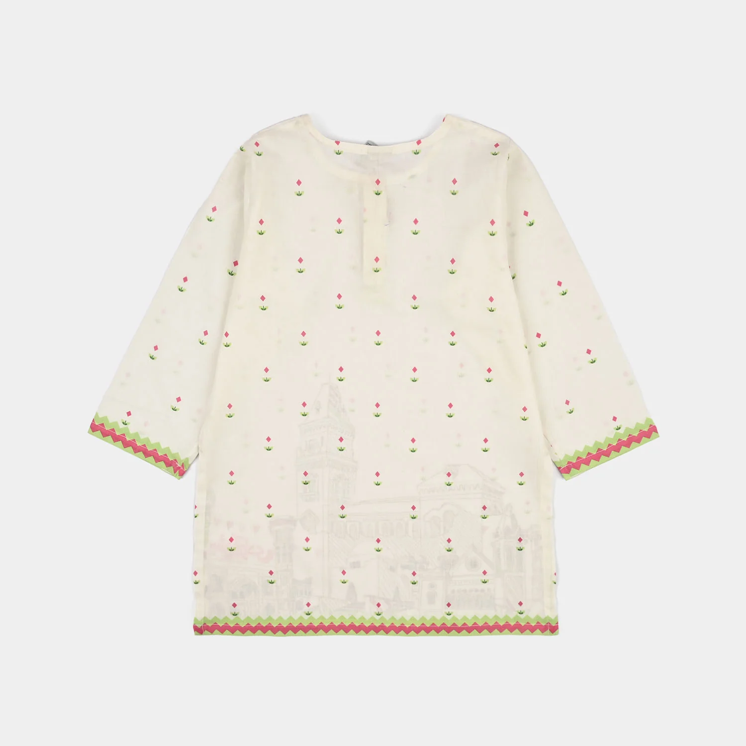 Girls Cotton Ind 2Pcs Sitara-White - Image 6