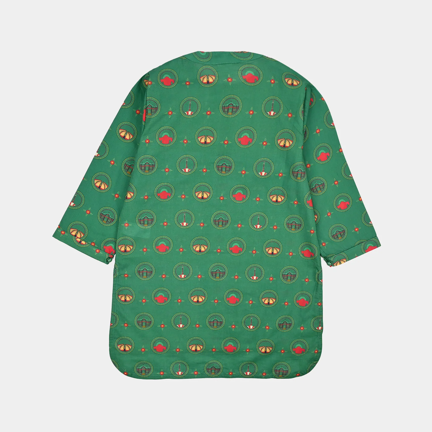 Girls Cotton Ind Printed 2Pcs Rang -E- Azadi-Green - Image 4