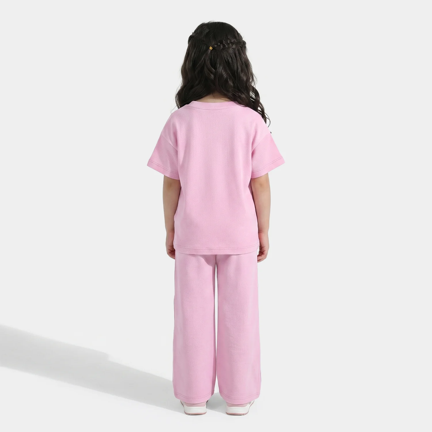 Girls Cotton Interlock 2-Piece Suit (Smiley Face) - Pink - Image 2
