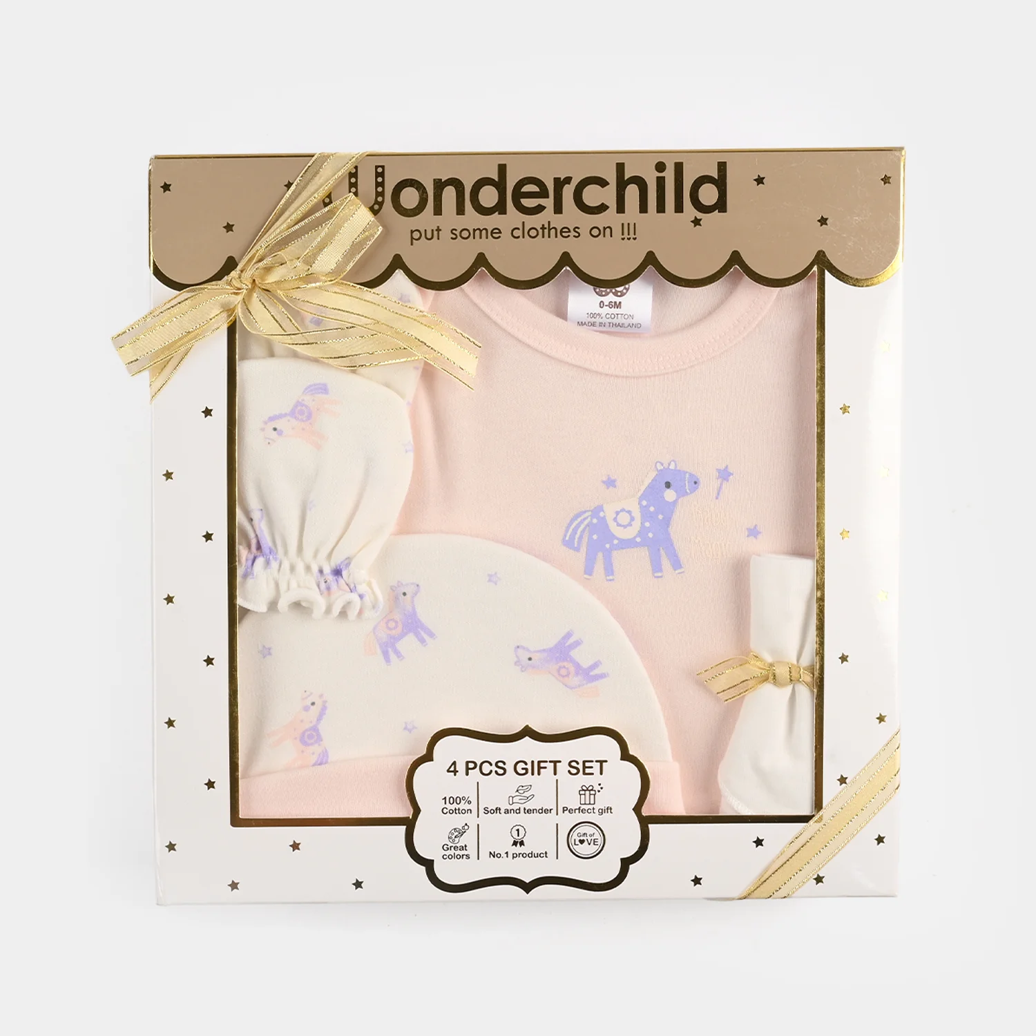 Girls Cotton Interlock 4 Pcs Gift Set 292-002-Pink - Image 4