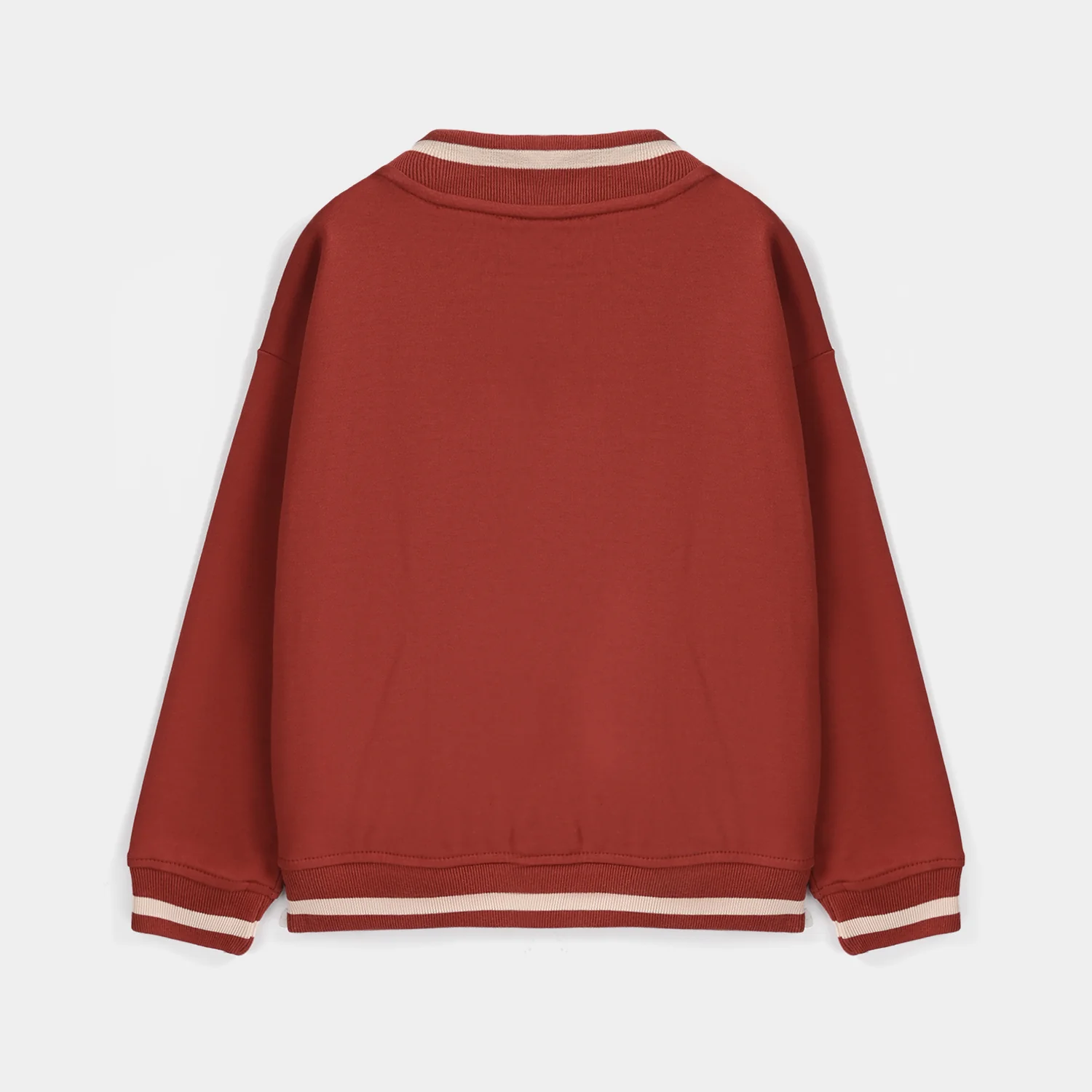 Girls Cotton Interlock Bomber Jacket Love – Red - Image 4
