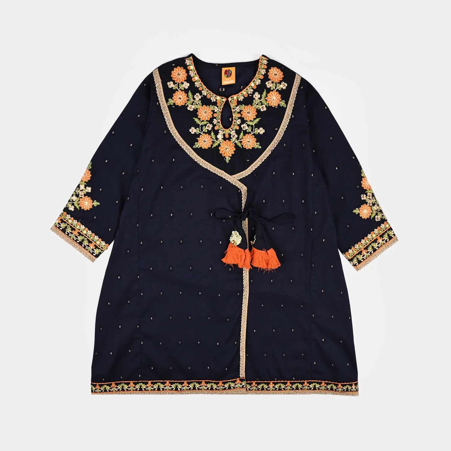 Girls Cotton Jacquard 3Piece Zeba-NAVY - Image 2