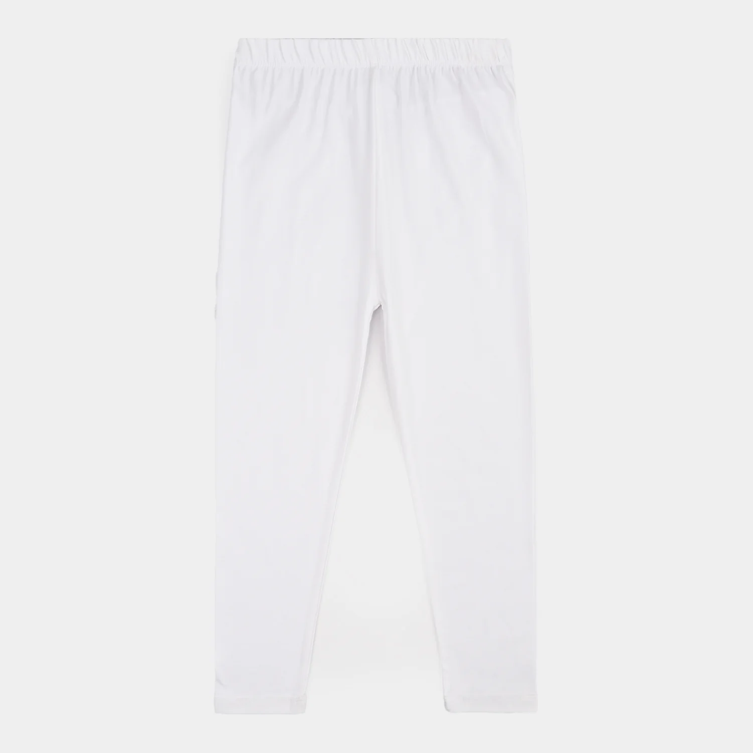 Girls Cotton Jersey Basic Tights-White