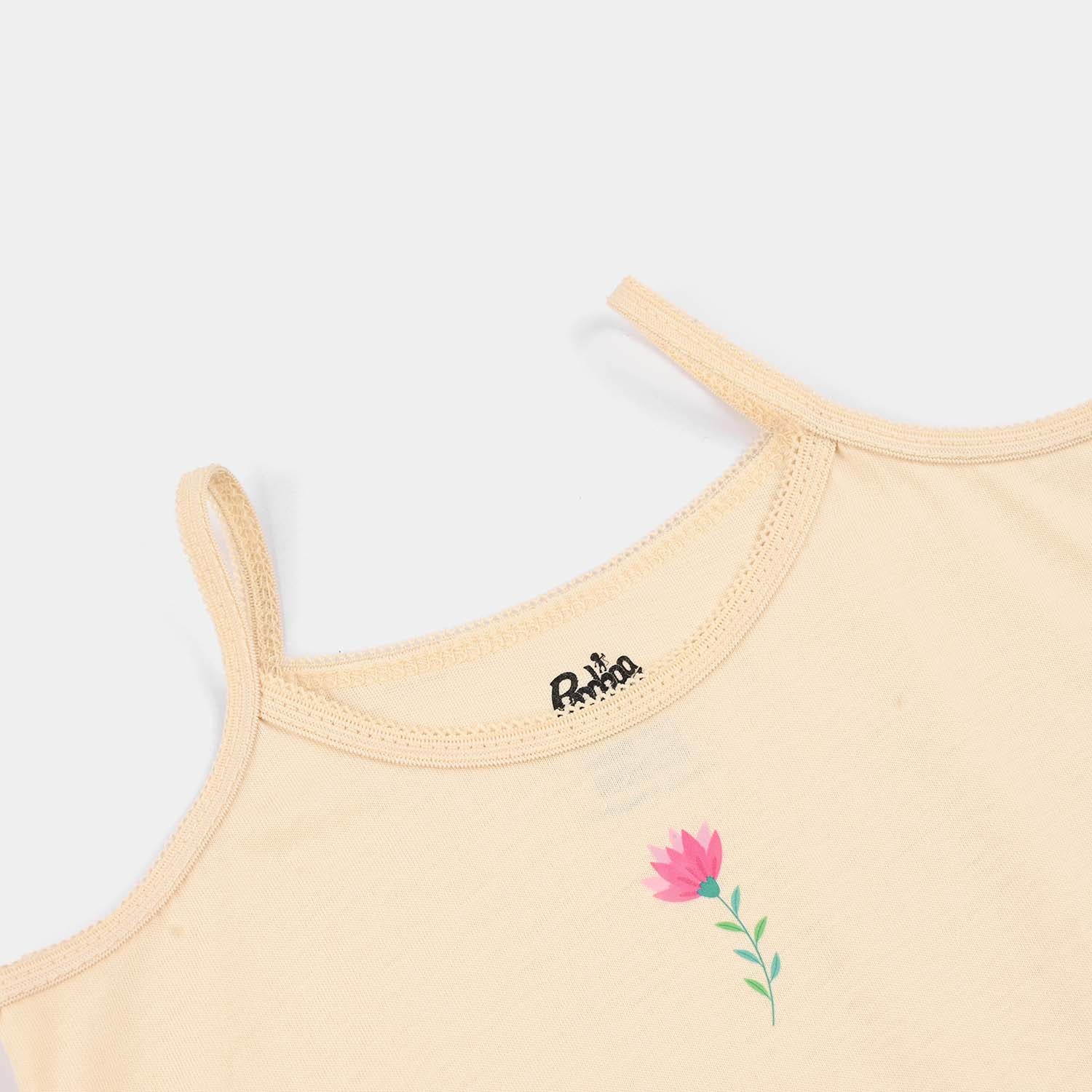 Girls Cotton Jersey Cami Pack of 2 (Garden) - Pink/Yellow - Image 3